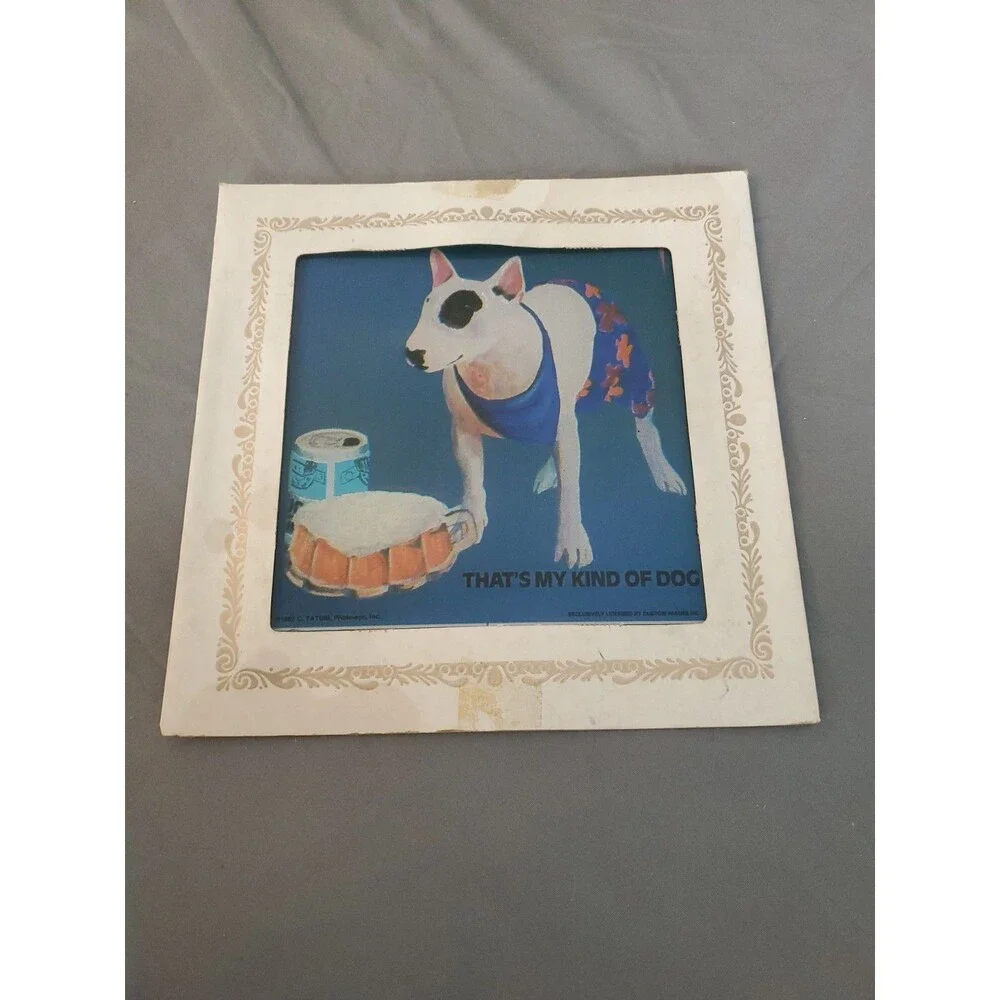 Vtg 1980's Carnival Fair Game Prize Glass Mirror Spud MacKenzie 6